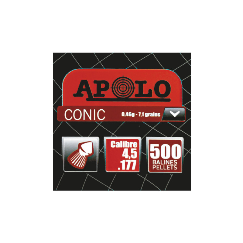 Balines APOLO 4,5mm Cónico 0,45gr. Carton*500X60