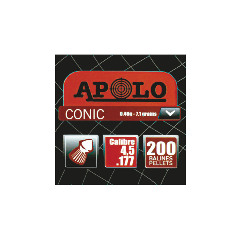 Balines APOLO 4,5mm Cónico 0,45gr. Carton*200 x150/250