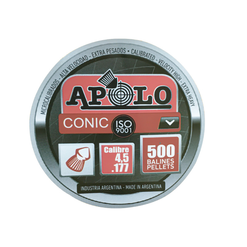 Balines APOLO 4,5mm Cónico 0,45gr. Caja Plast*500x60