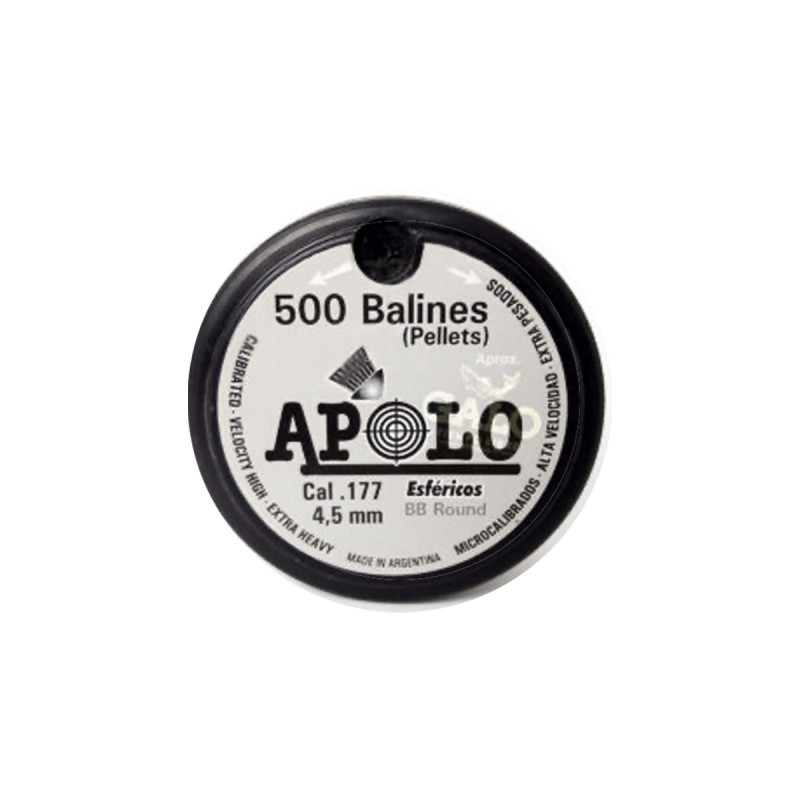 Balines APOLO 4,5mm Esférico 0,60gr. Plastico*500X60