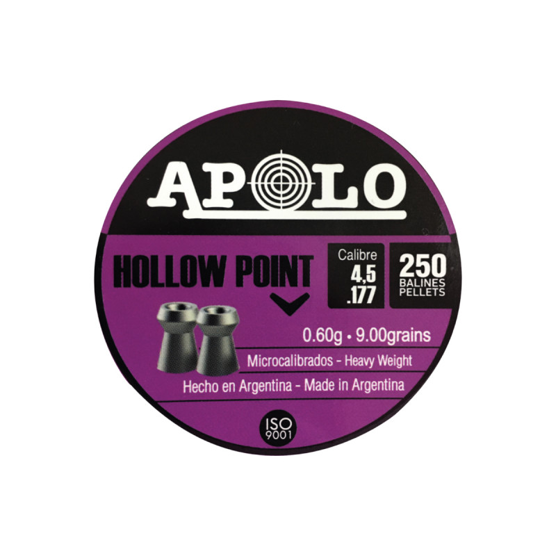 Balines APOLO 4,5mm Hollow Point 0,65gr. Lata*250x48