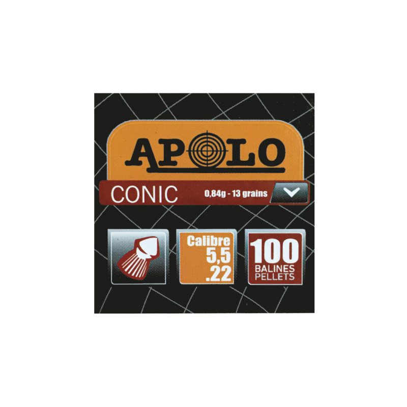 Balines APOLO 5,5mm Cónico 0,77gr. Carton*100X250 #E11001