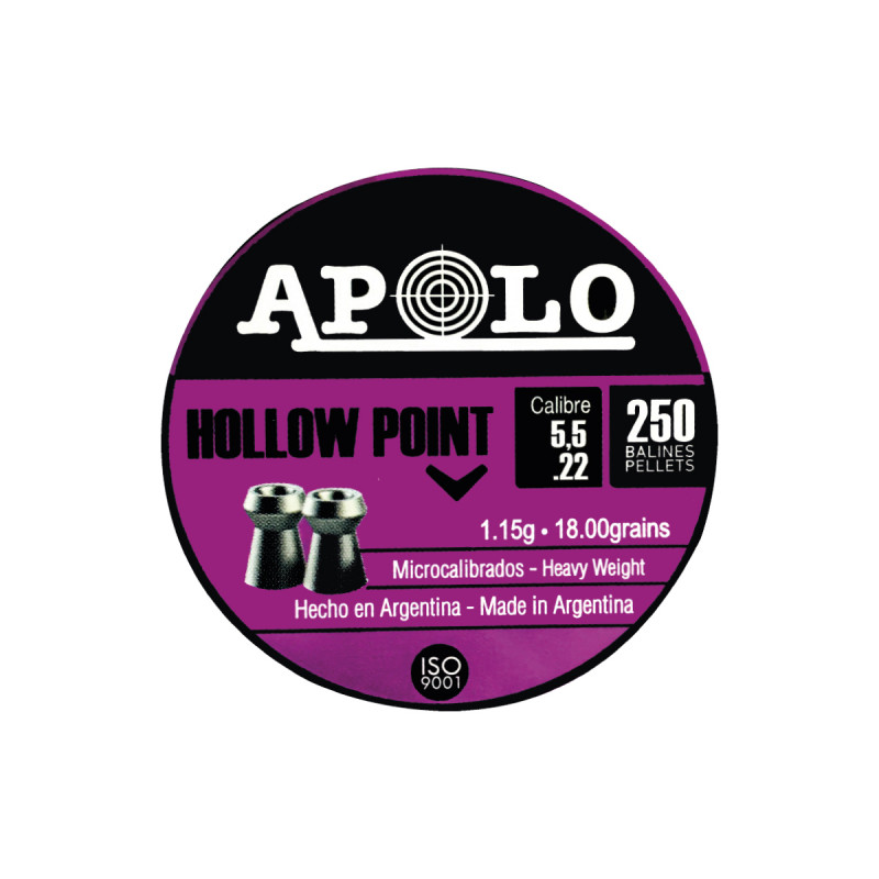 Balines APOLO 5,5mm Hollow Point 1,5gr. Lata*250x30