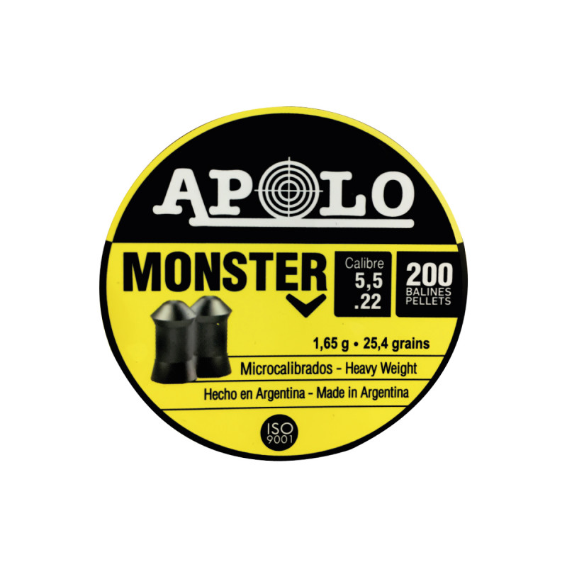 Balines APOLO 5,5mm Mod. MONSTER 1,65gr 200 x 30 #E19931