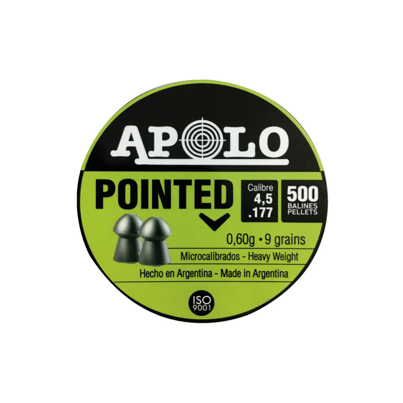Balines APOLO 4,5mm Pointed 0,60gr. Lata*500x30