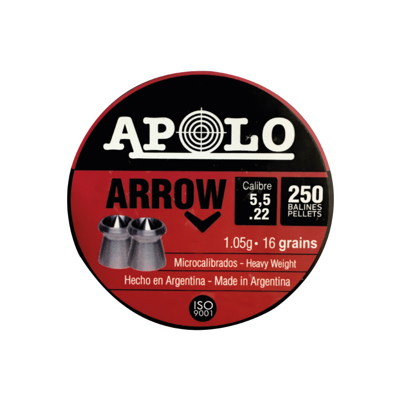 Balines APOLO 5,5mm Arrow 1.05gr 250 x 30 #E19941