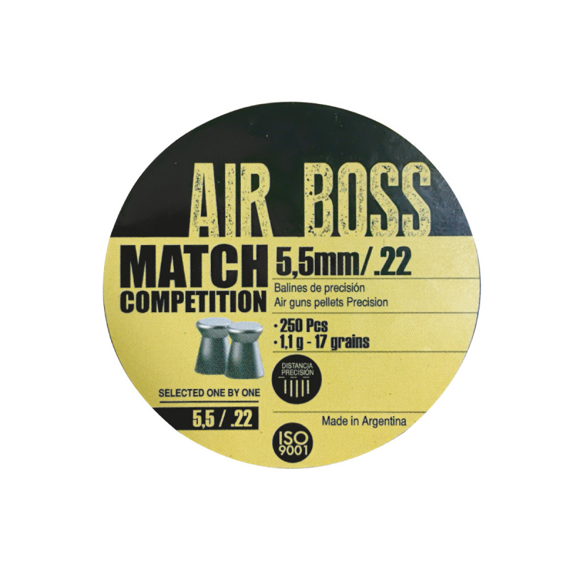 Balines APOLO AIRBOSS 5,5mm Mod. Match Comp 1.1gr 250x30 #E30302
