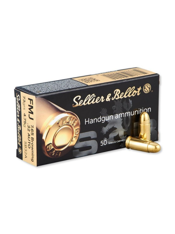 Balas SELLIER n BELLOT cal 7.65mm/32AUTO FMJ 73gr 50x40 #V310232