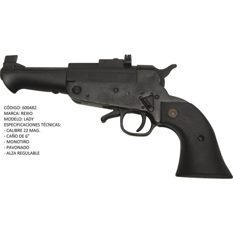 Pistolon Rexio 22MAG Lady Monotiro Pav 6p