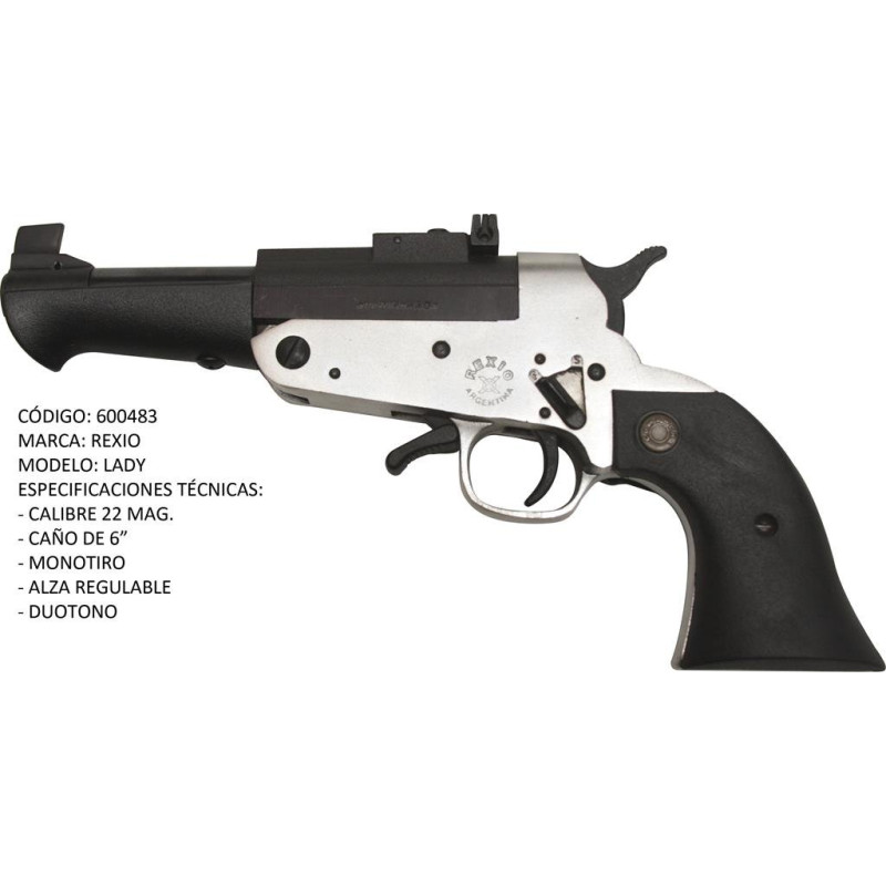 Pistolon Rexio 22MAG Lady Monotiro DuoTono 6p