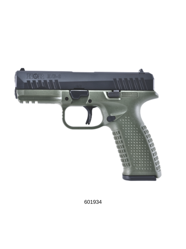 Pistola KOR cal 9mm Mod. AG-9 Verde 2 Cargadores 17 Tiros