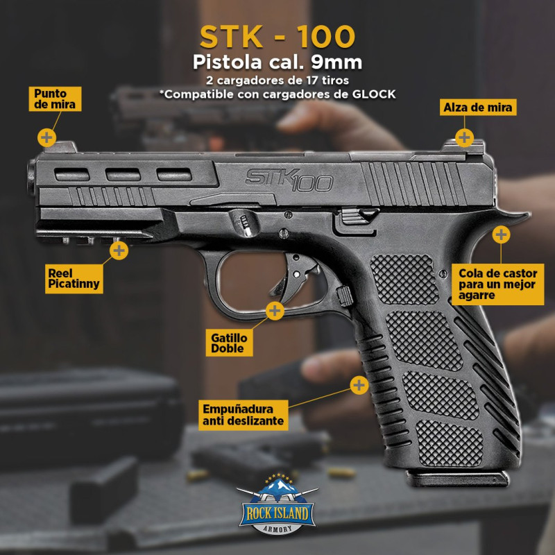 Pistola ROCK ISLAND cal 9mm Mod STK100