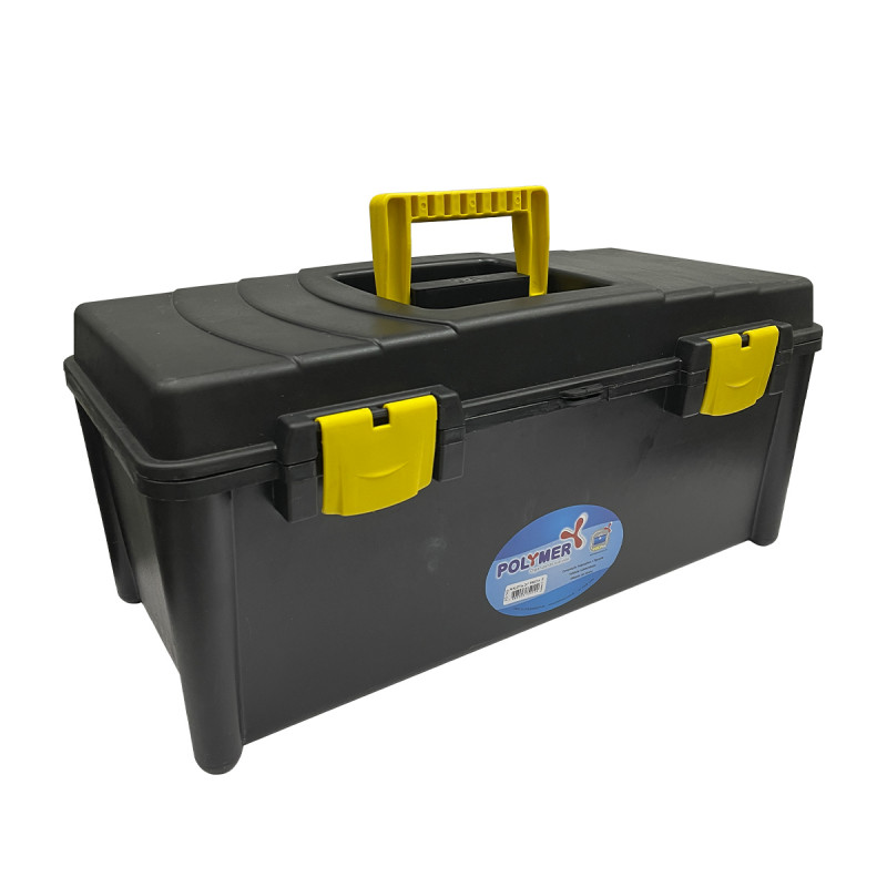 Caja Pesca POLYMER Grande 1 Bandeja Tapa Negra #4030